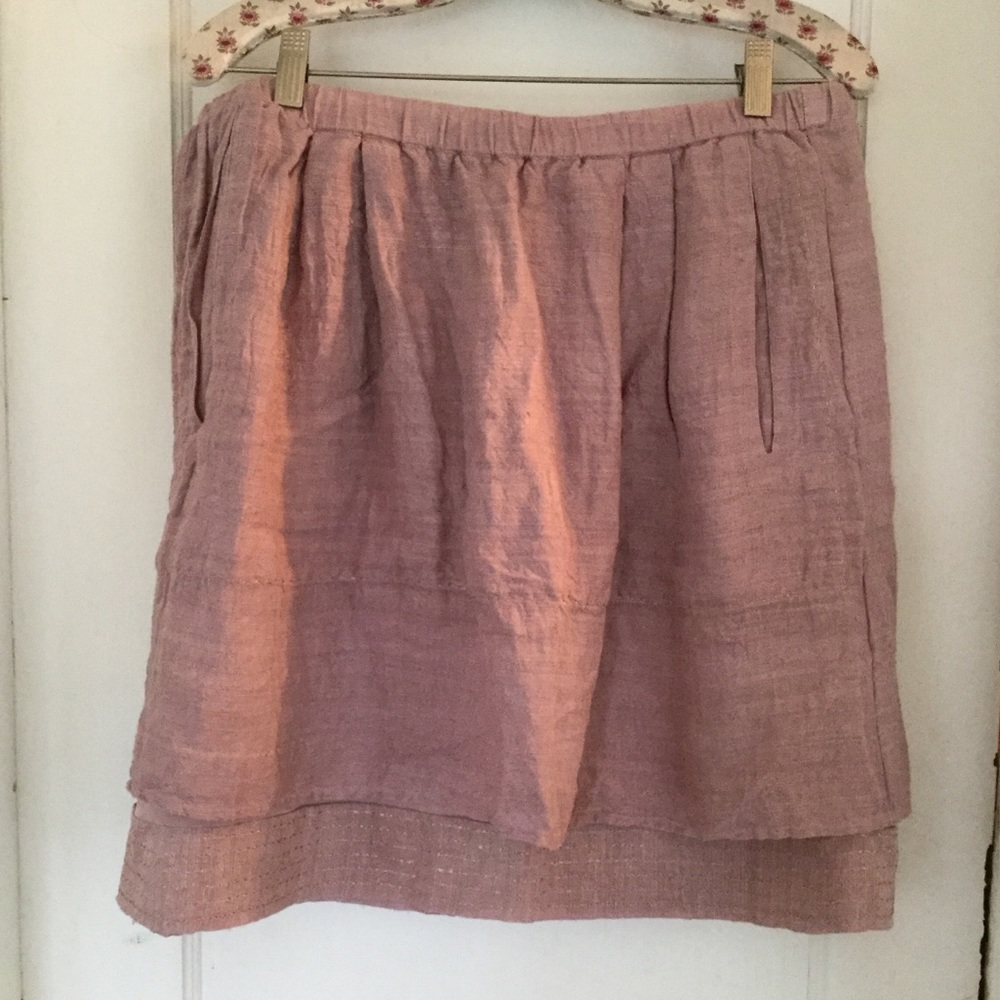 Anthropologie lavender silk skirt size L